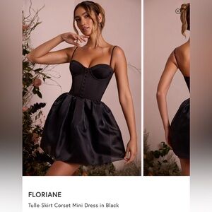 Oh Polly Black Tulle Skirt Corset Mini Dress
